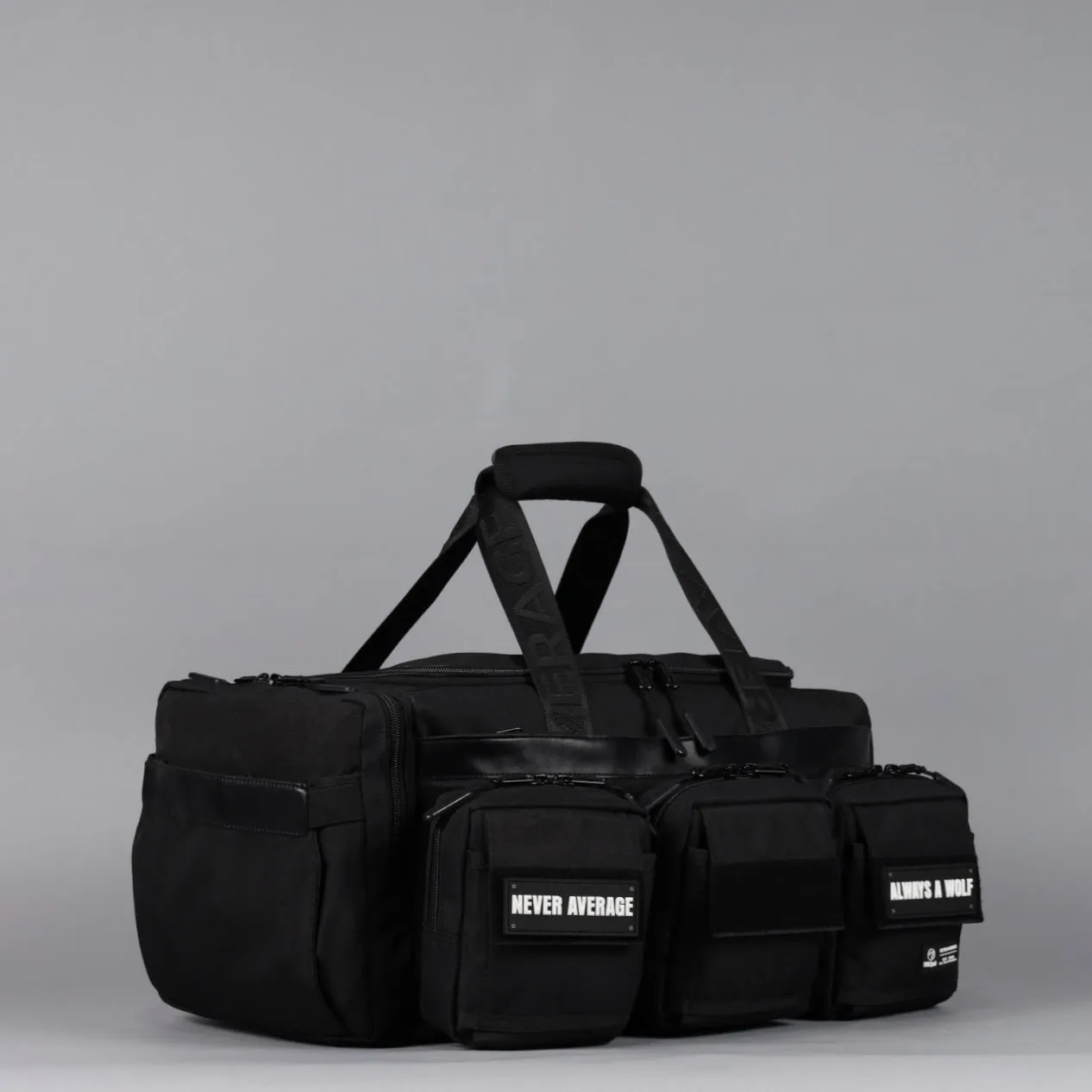 30L Perfect Duffle Bag Alpha Black (3 Pockets w/Full Velcro Front)