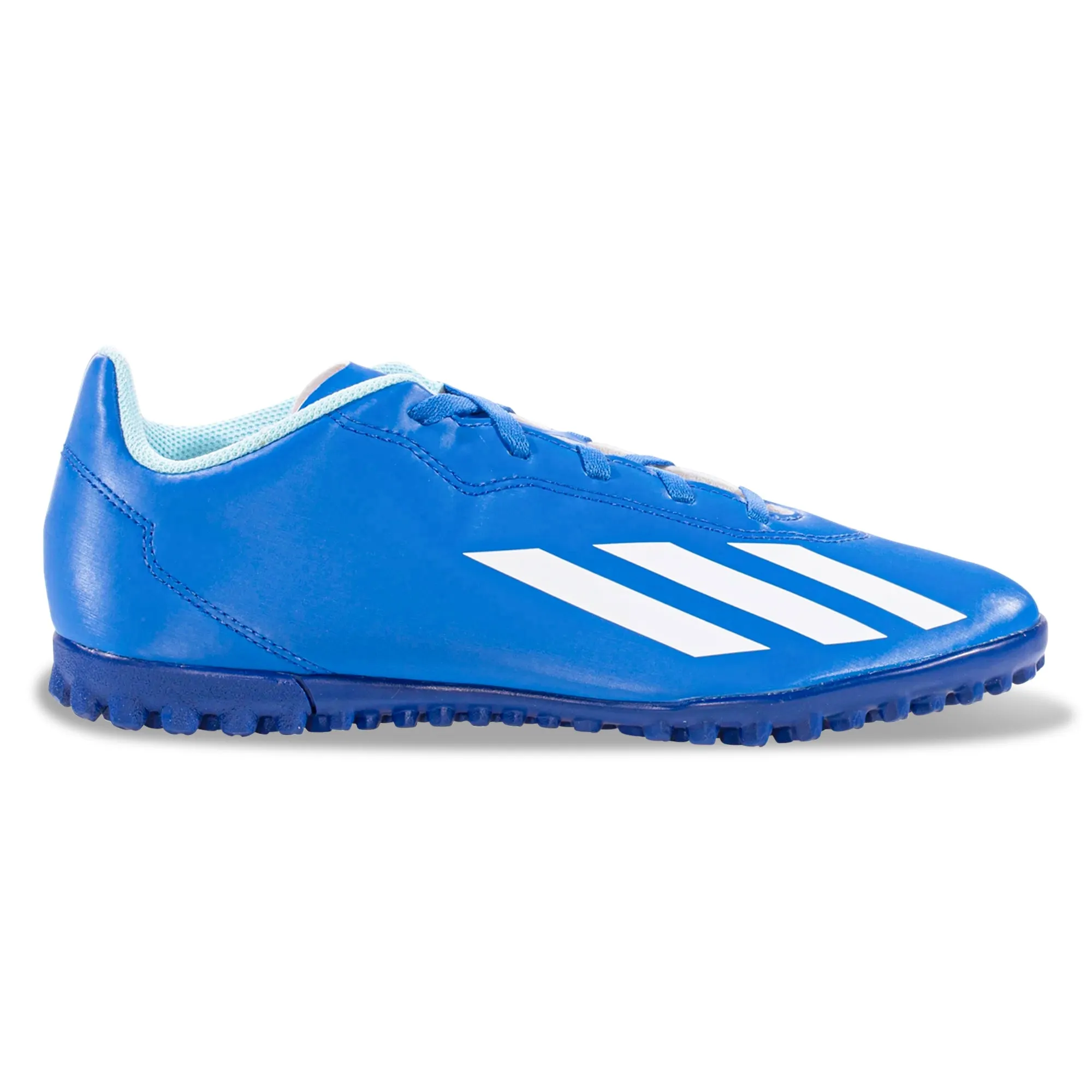 adidas Jr. X Crazyfast.4 Turf Soccer Shoes (Bright Royal/White)