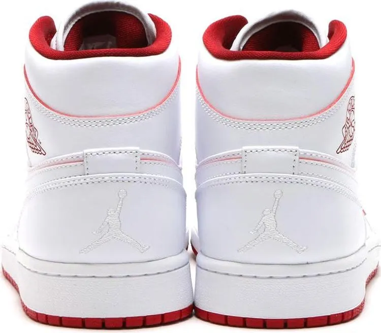 Air Jordan 1 Retro Mid White Gym Red Sneakers