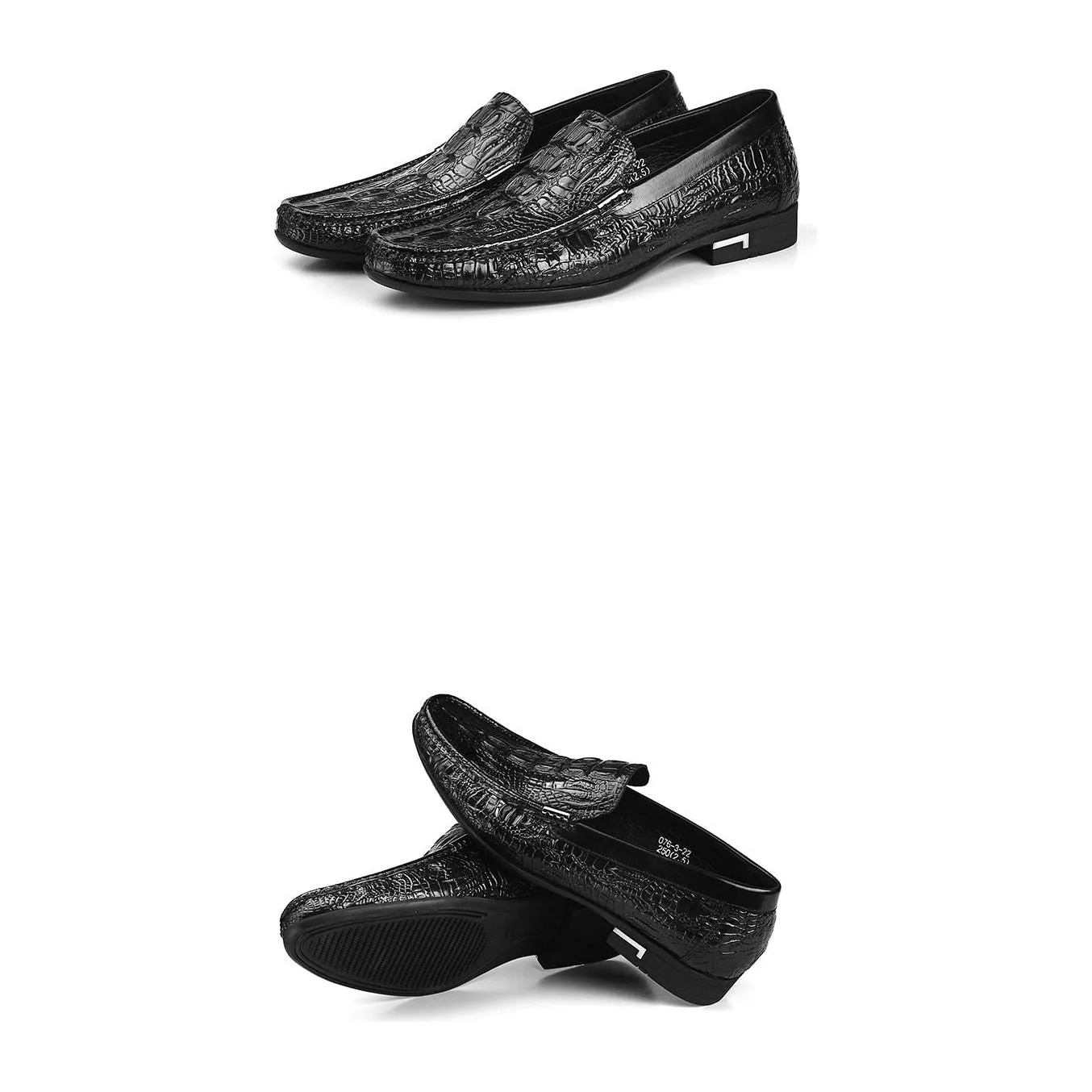 AlliLux Exotic Leather Slip-On Casual Loafers