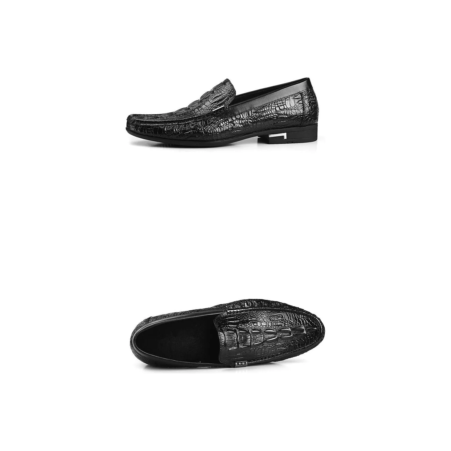 AlliLux Exotic Leather Slip-On Casual Loafers