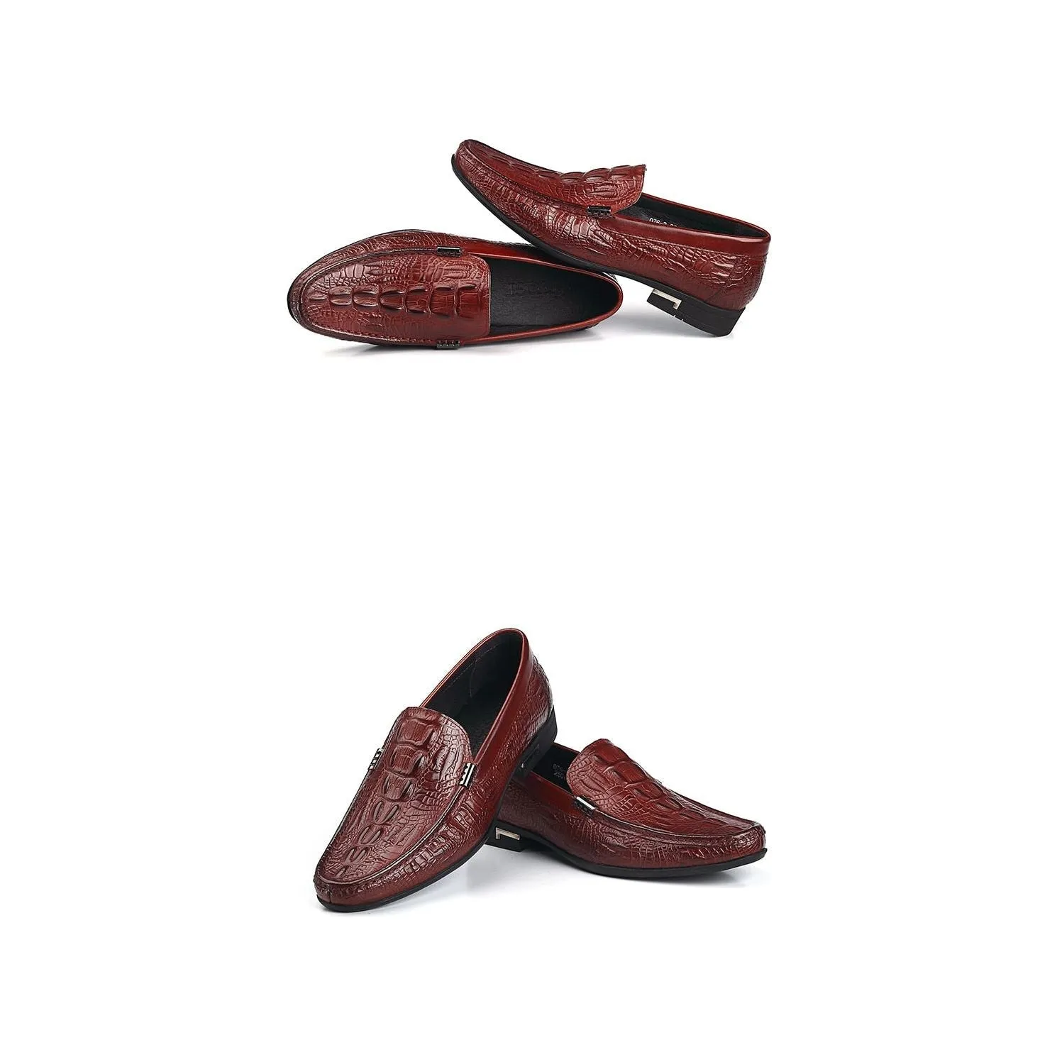 AlliLux Exotic Leather Slip-On Casual Loafers