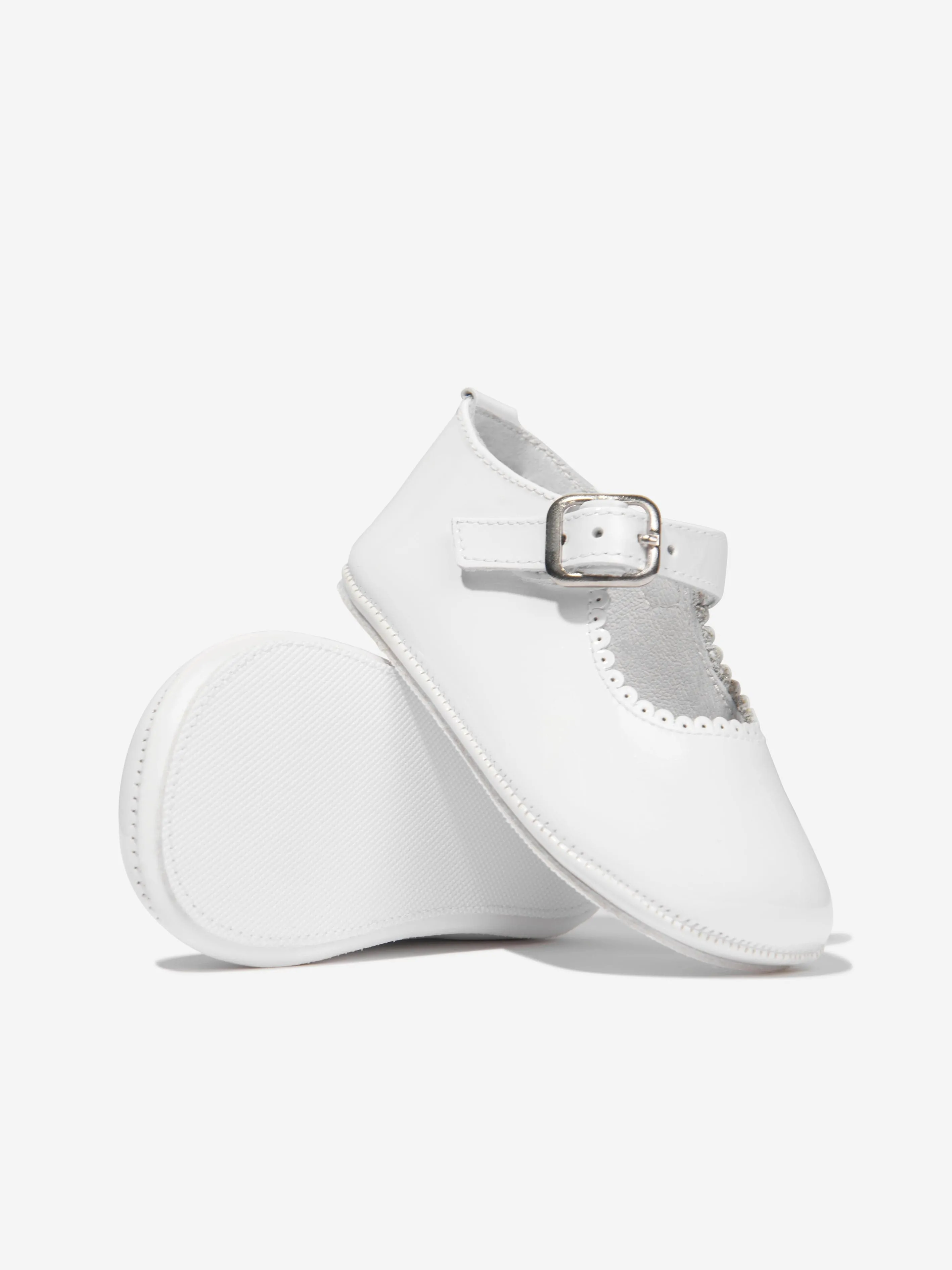 Andanines Baby Girls Leather Mary Jane Shoes in White