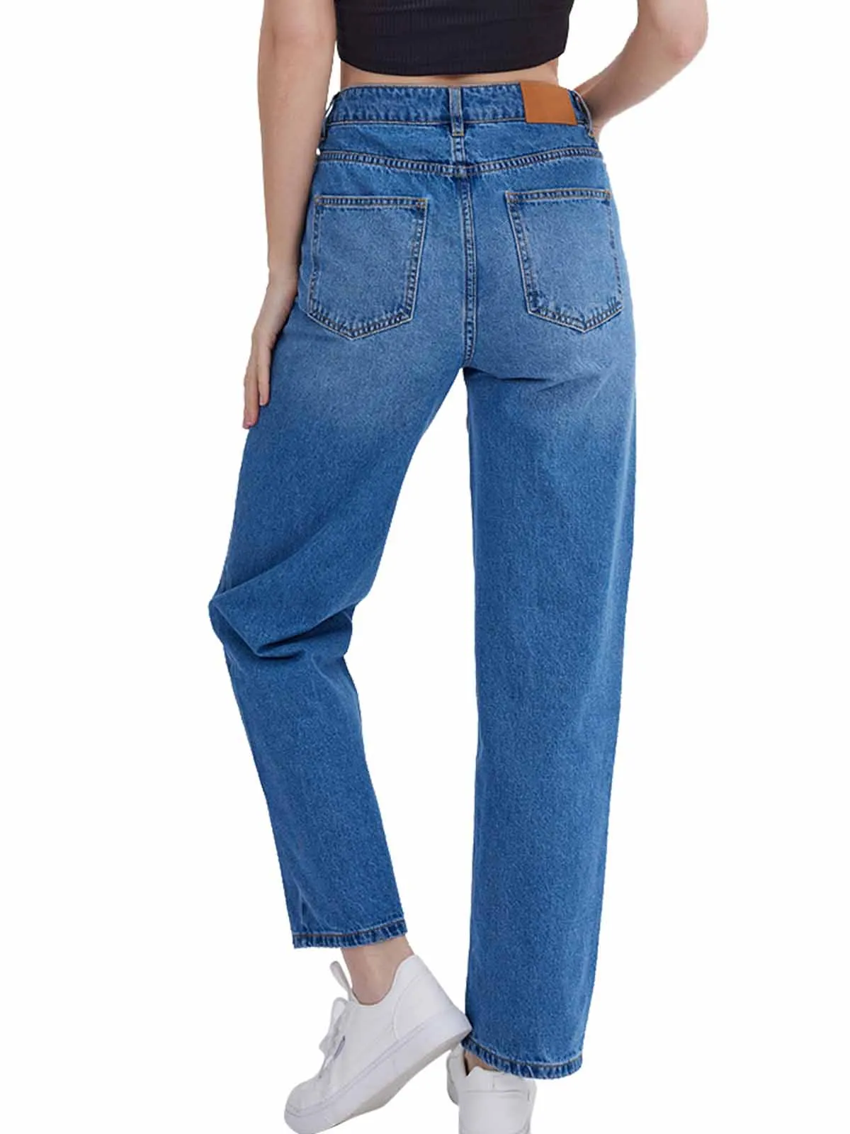 ASOBIO Classic Mid-Rise Straight Leg Jeans