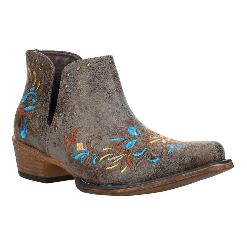 Ava Floral Embroidered Snip Toe Cowboy Booties