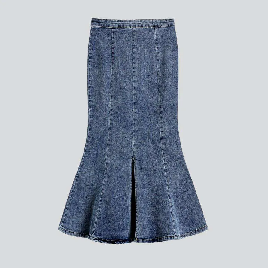 Back zipper mermaid jeans skirt