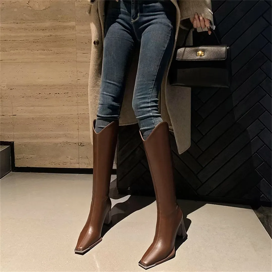 Bold Statement Long Leather Boots