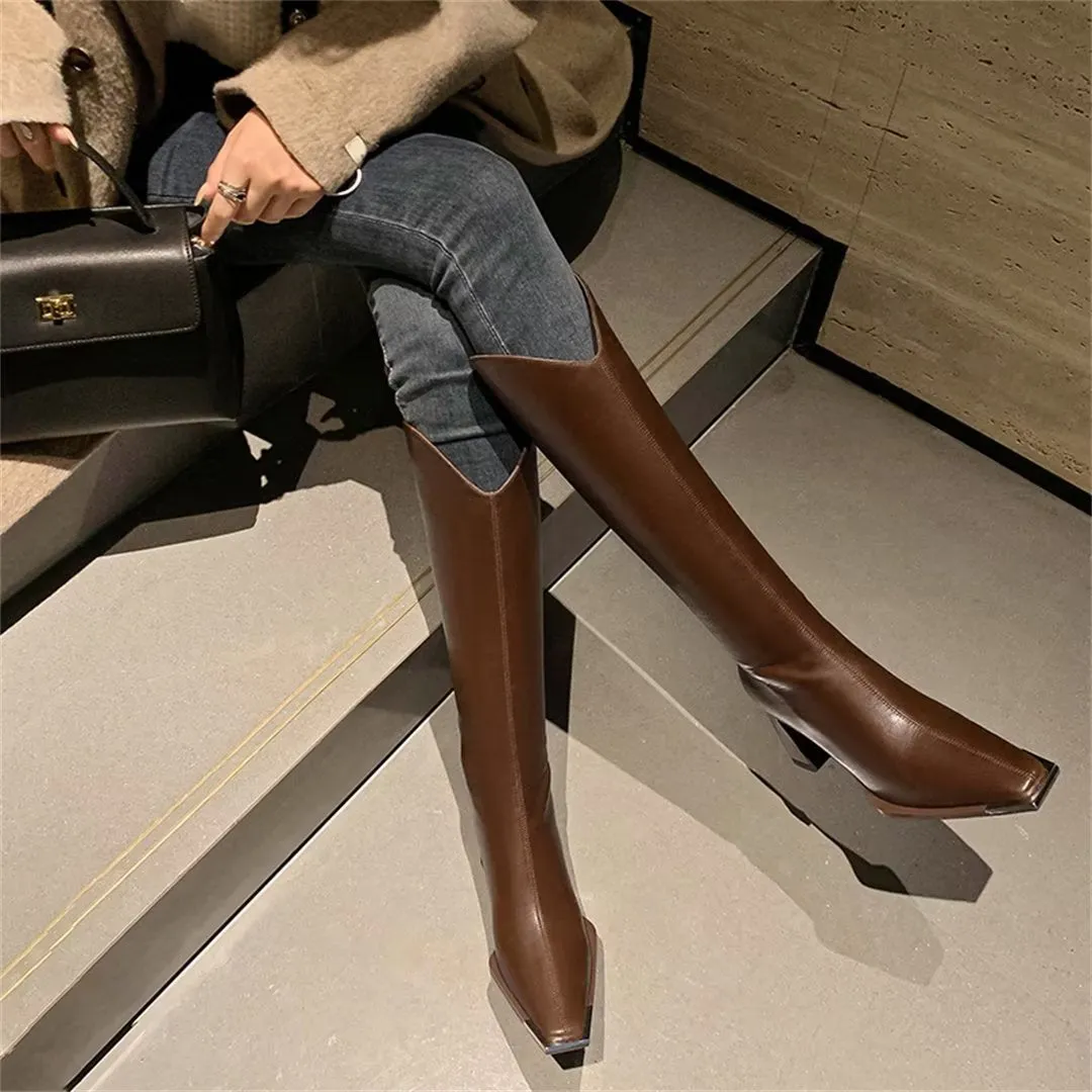 Bold Statement Long Leather Boots