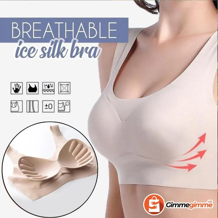 Breathable Ice Silk Bra - Black