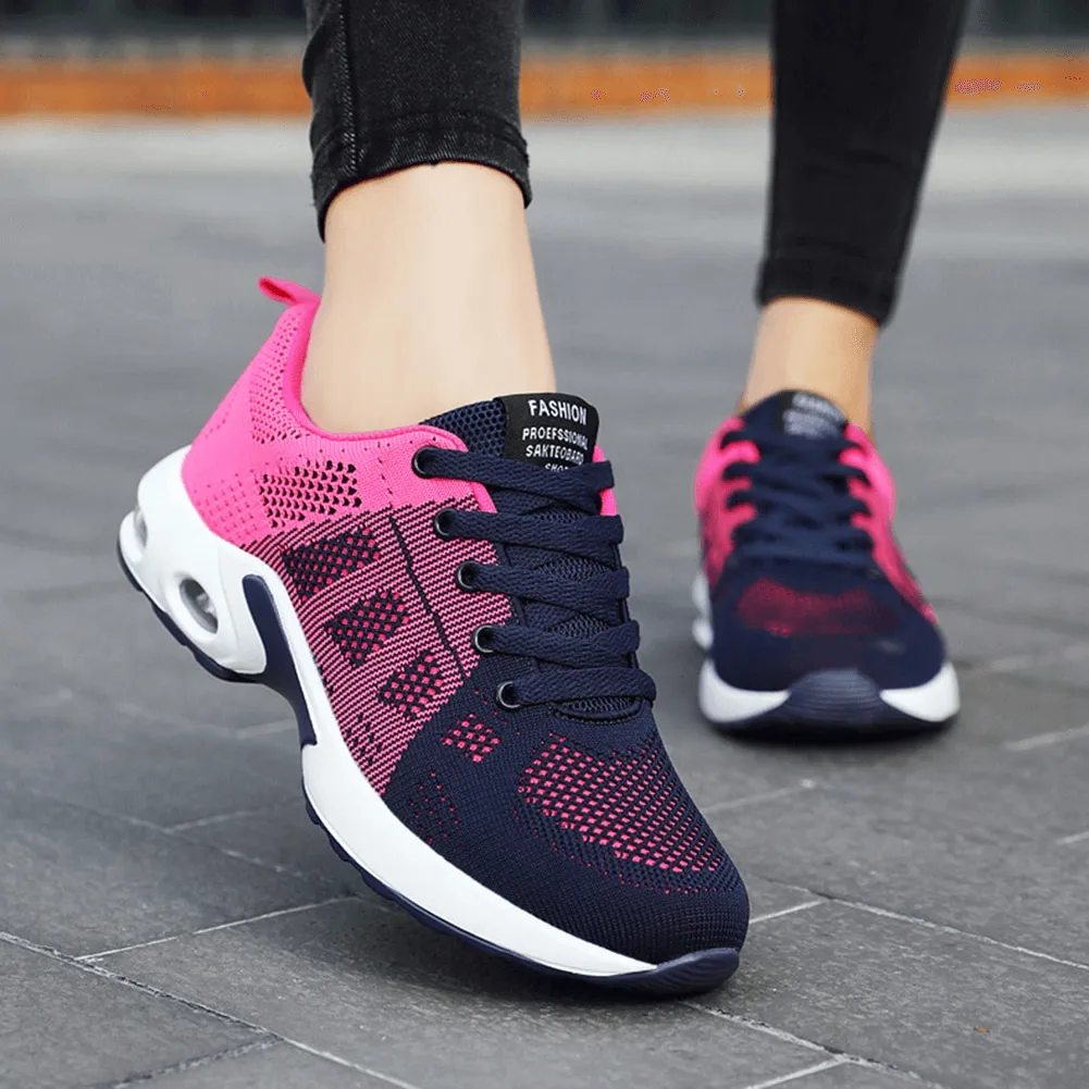 Breathable Wear-Resistant Lace-up Cushioned Running Shoes - SF0888