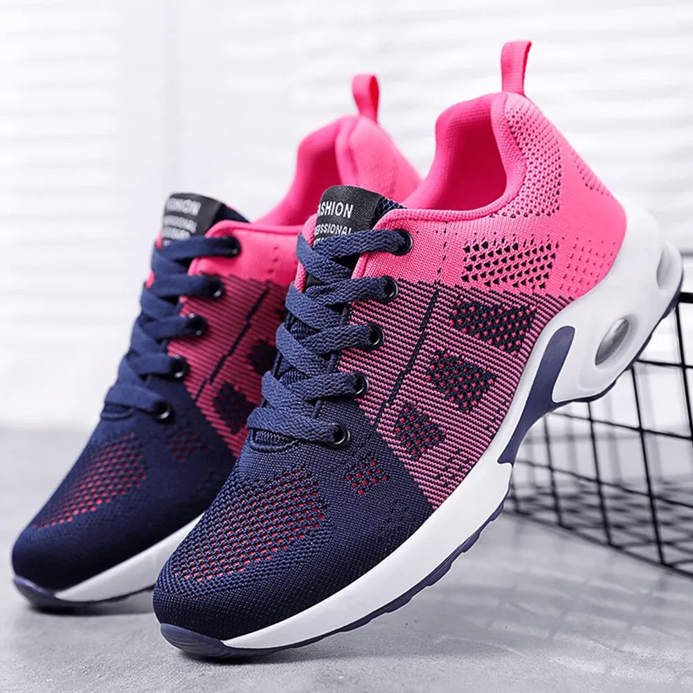 Breathable Wear-Resistant Lace-up Cushioned Running Shoes - SF0888