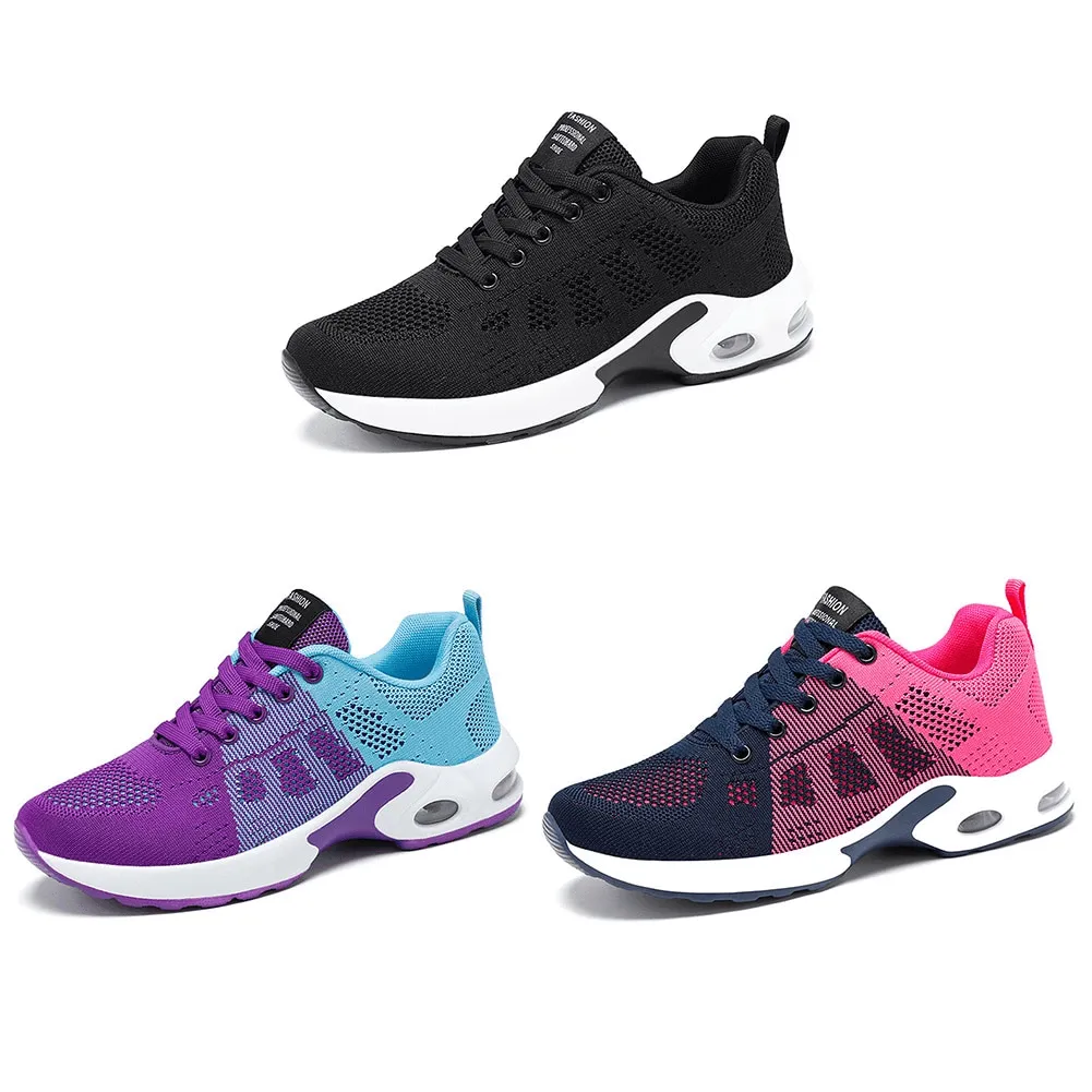 Breathable Wear-Resistant Lace-up Cushioned Running Shoes - SF0888