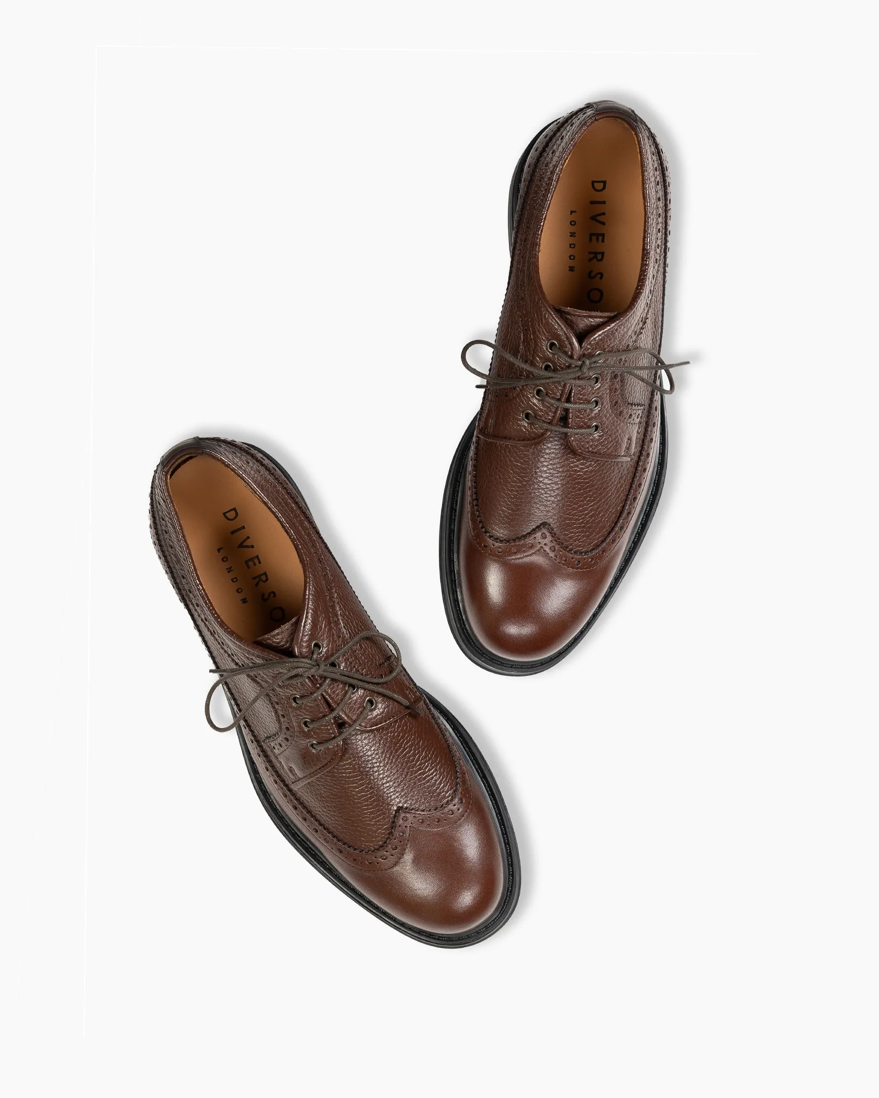 Brown Wing-Tip Brogue Shoes