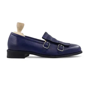 Cinde - Men's Dark Blue Mid Night Pebble Grain Leather Loafer