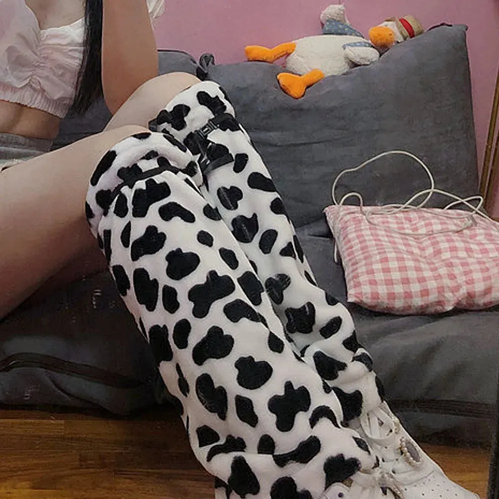 Cow Pattern Print Leg Warmers