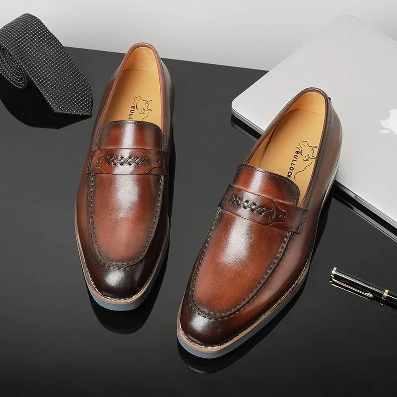 Distinguished Leather Exotic Business Wedding Slip-On Loafers