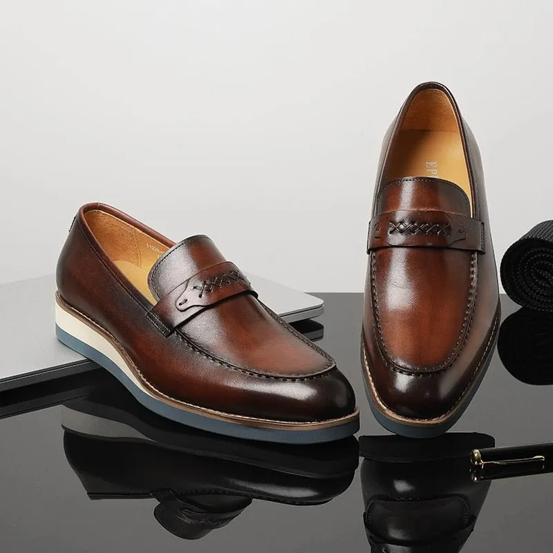 Distinguished Leather Exotic Business Wedding Slip-On Loafers