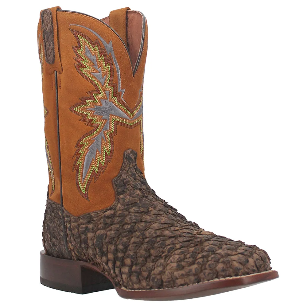 Dorsal Embroidered Square Toe Cowboy Boots