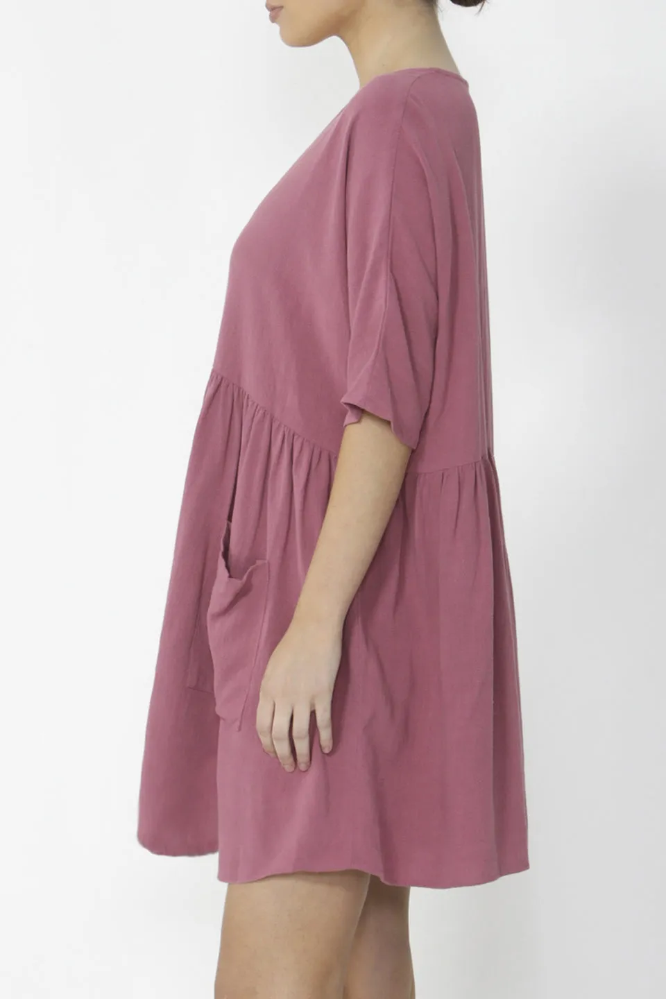 Erica Hibiscus Pink Button Front Dress