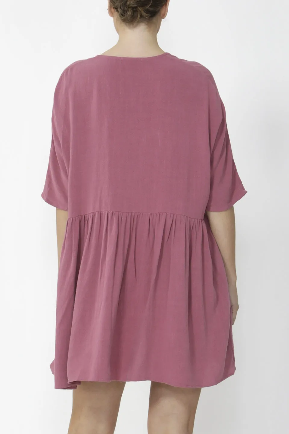 Erica Hibiscus Pink Button Front Dress