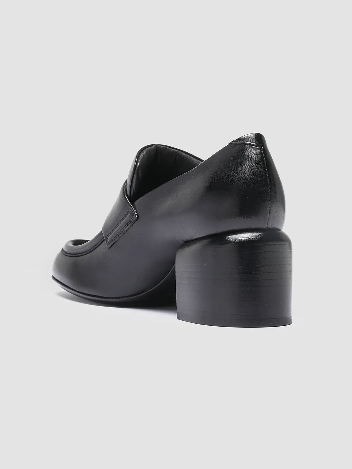 ETHEL 001 - Black Leather Penny Loafers