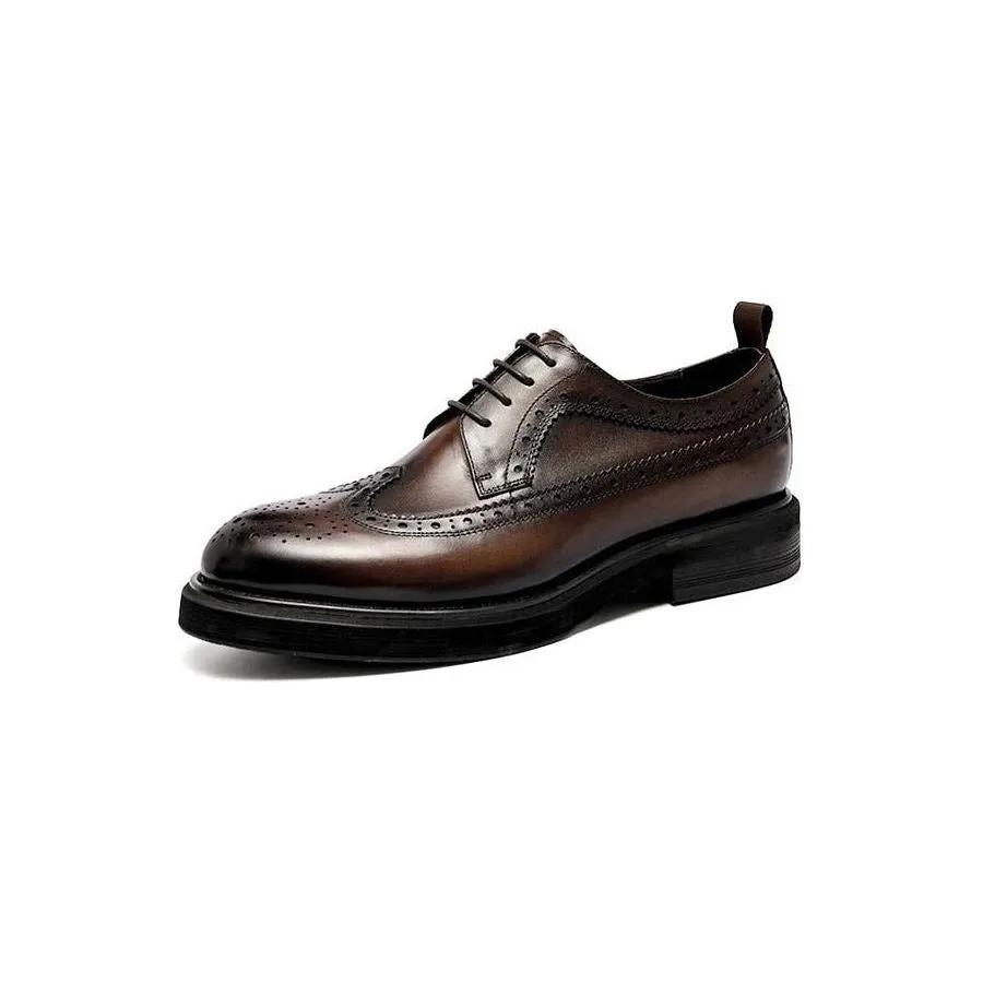 ExoticLux Genuine Leather Lace-Up Brogues