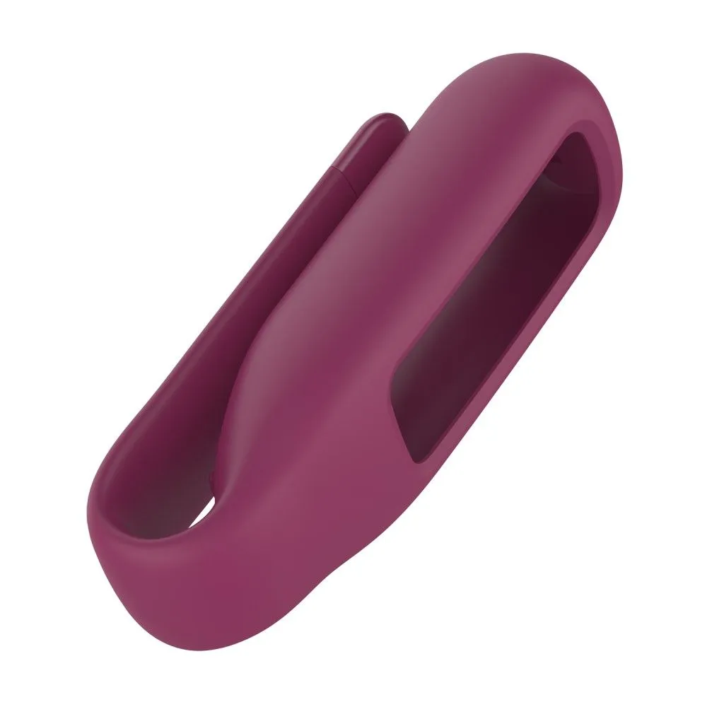 Fitbit Luxe silicone cover with clip holder - Wine Red