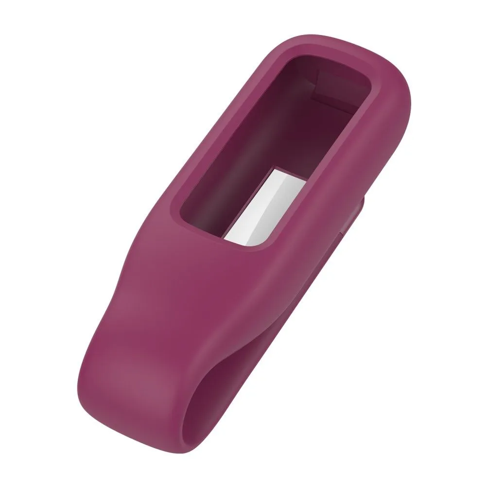 Fitbit Luxe silicone cover with clip holder - Wine Red