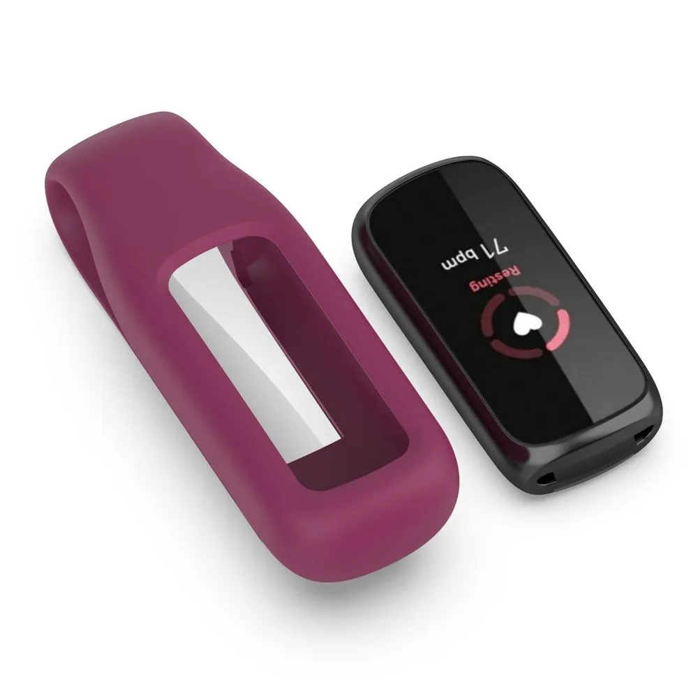 Fitbit Luxe silicone cover with clip holder - Wine Red