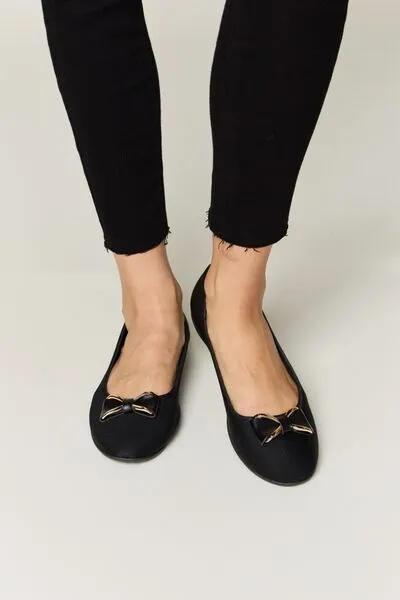 Forever Link Metal Buckle Flat Loafers in Charcoal Lycra