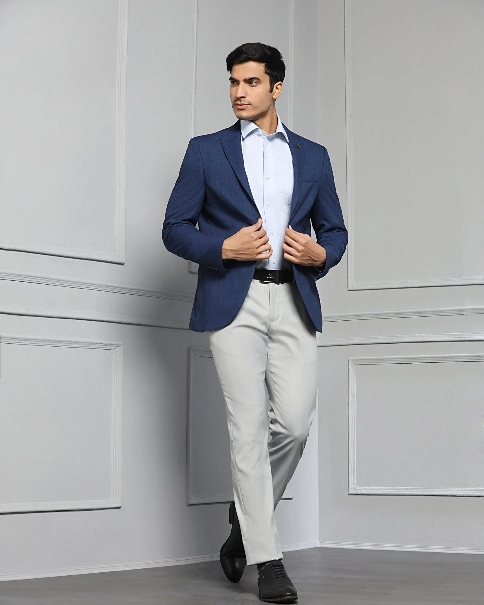 Formal Navy Textured Blazer - Bennett