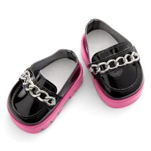 Fuchsia Flair Platform Loafers for 18-inch Dolls