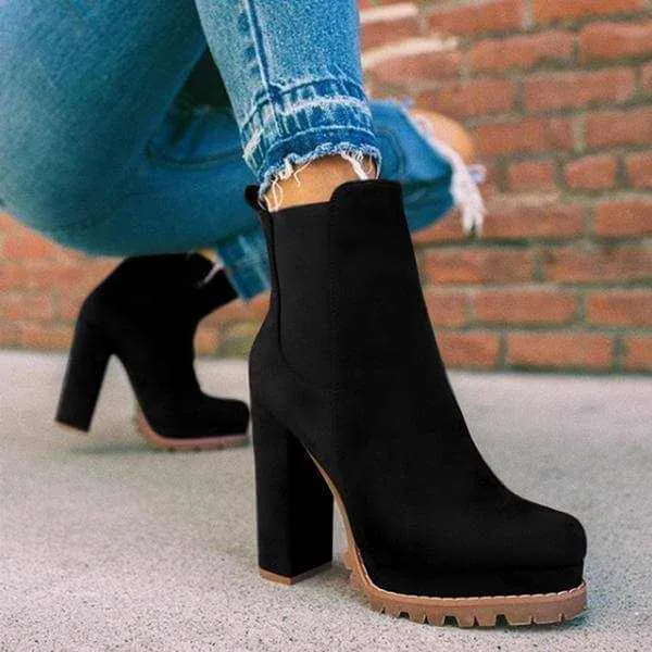 Glow Chic's Round-Toe Ankle Boots