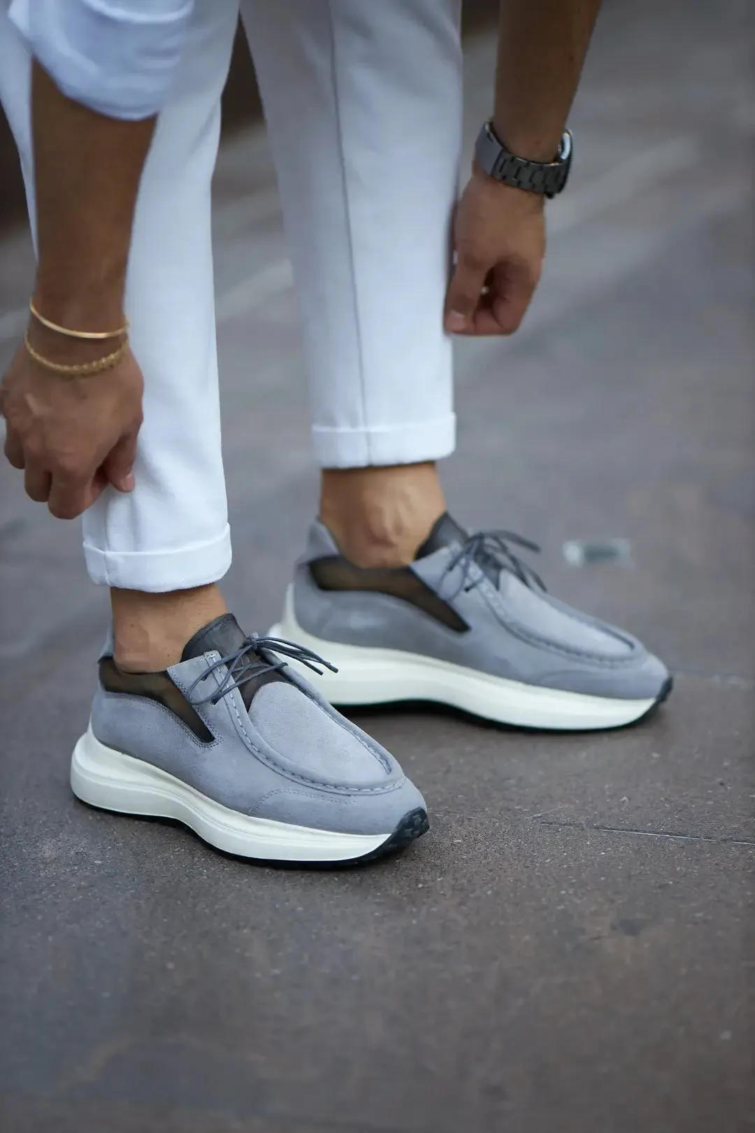 Gray Smart Casual Shoes.