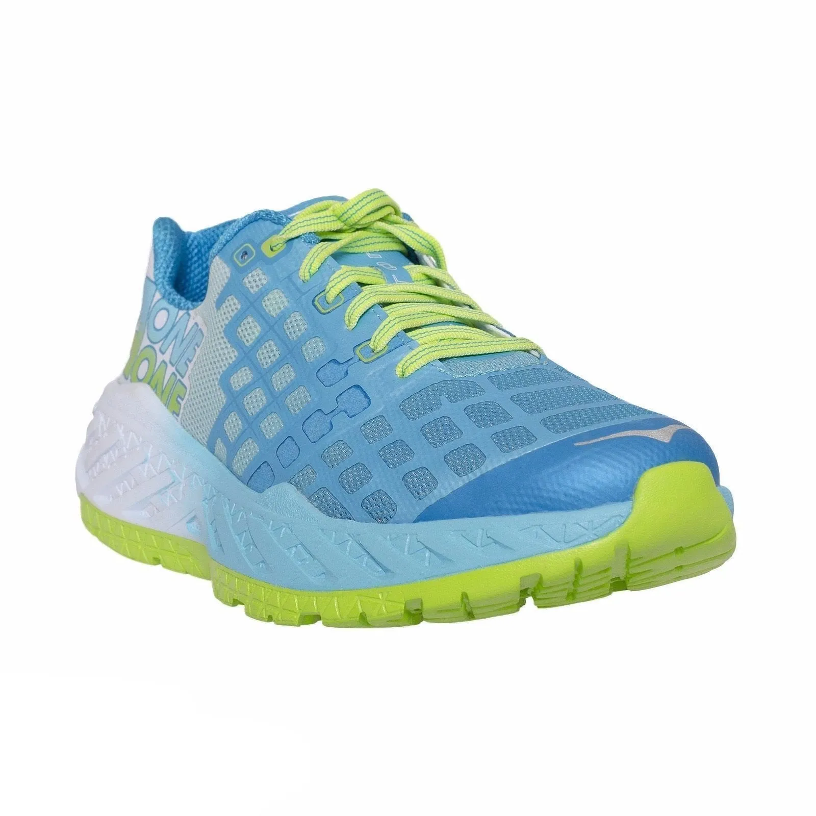 Hoka One One Clayton Bright Green / Blue Atoll Running Shoes