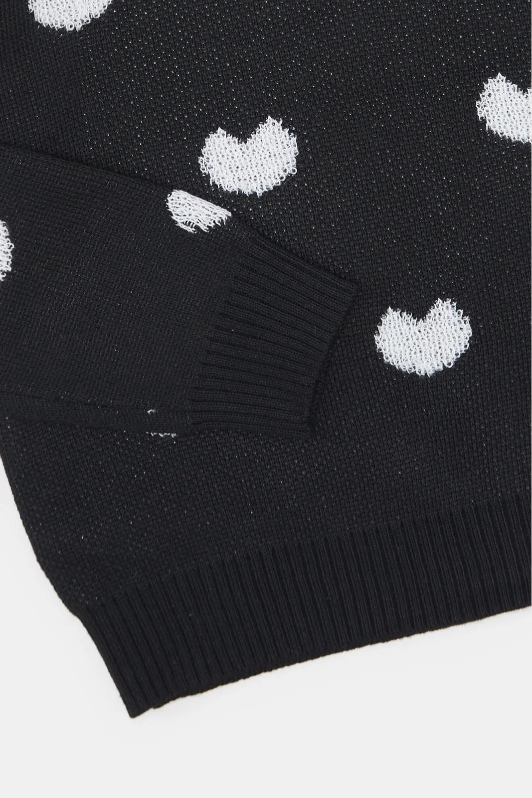 Infant Girls Black Knitted Sweater