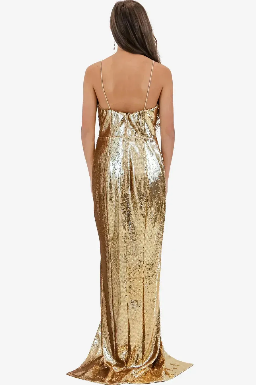 Jadore JX2044 Dazzling Gold Sequin Bustier Gown