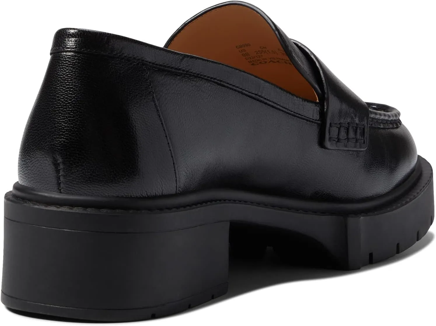 Leah Leather Loafer COACH, black