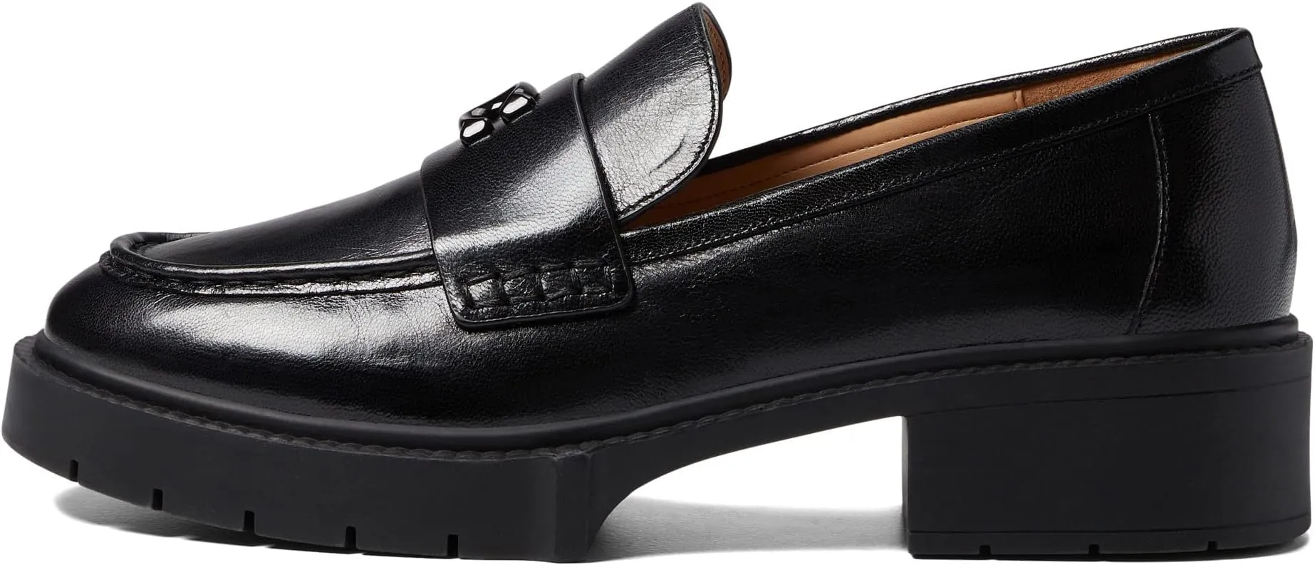 Leah Leather Loafer COACH, black