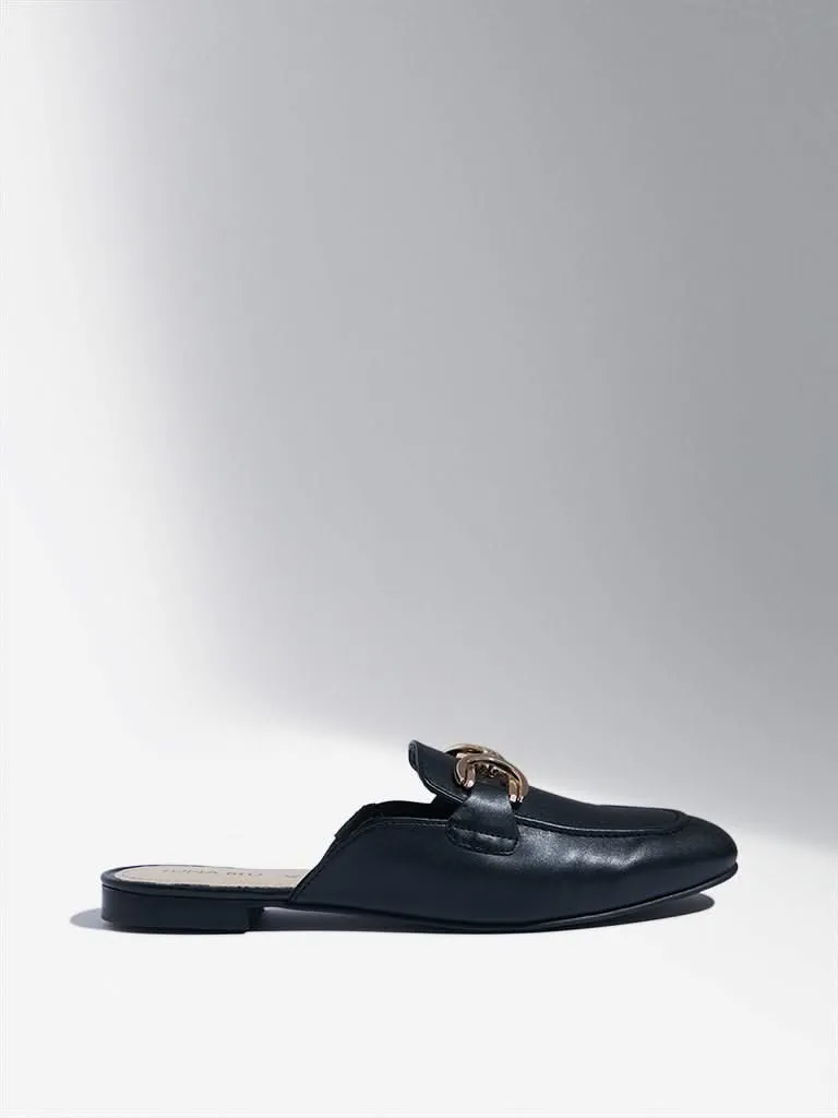 LUNA BLU Black Trim Mules