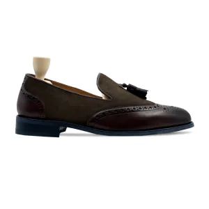 Maren - Men's Brown Calf Leather and Kid Suede Laofer