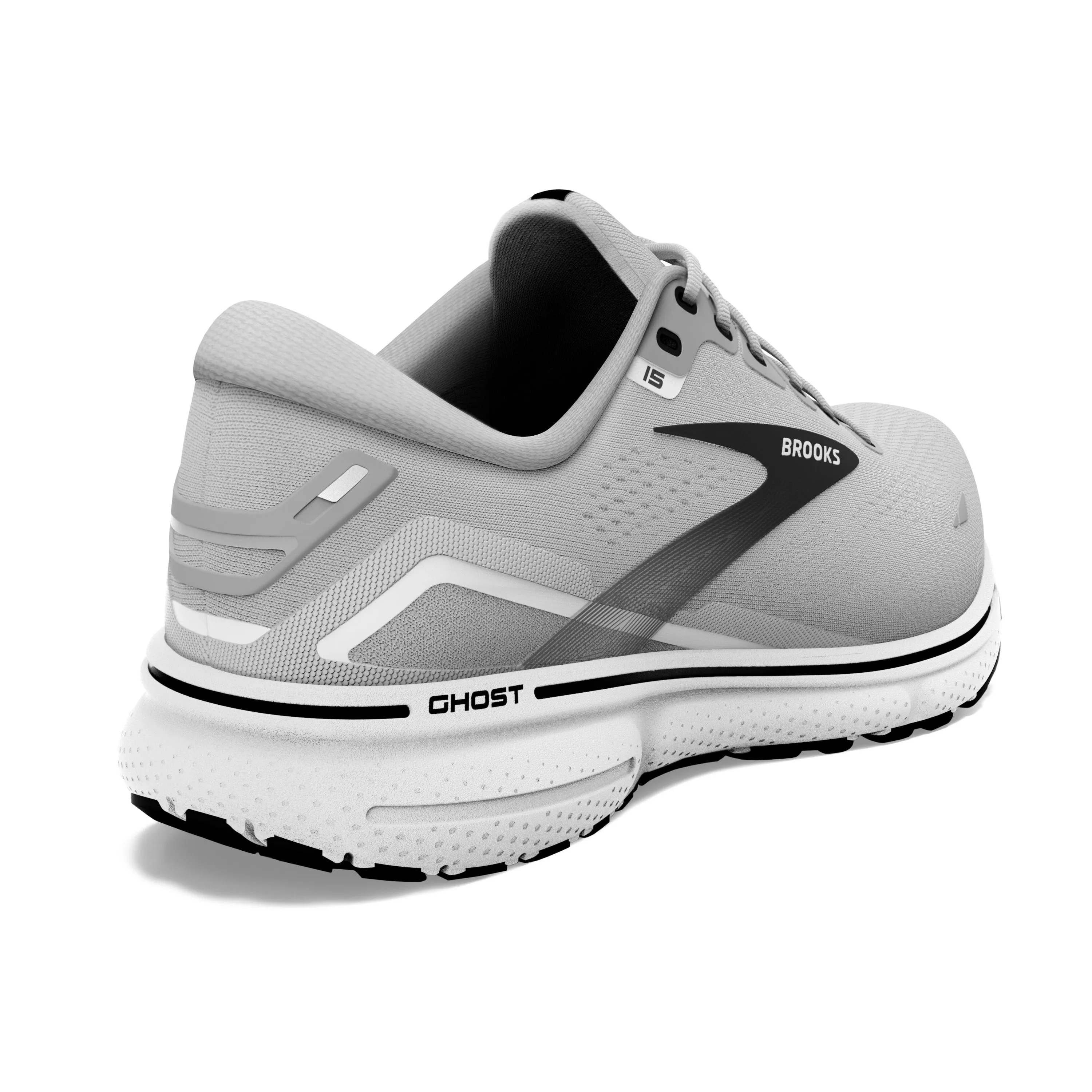 Men's Brooks Ghost 15 Color: Alloy/Oyster/Black (WIDE WIDTH)