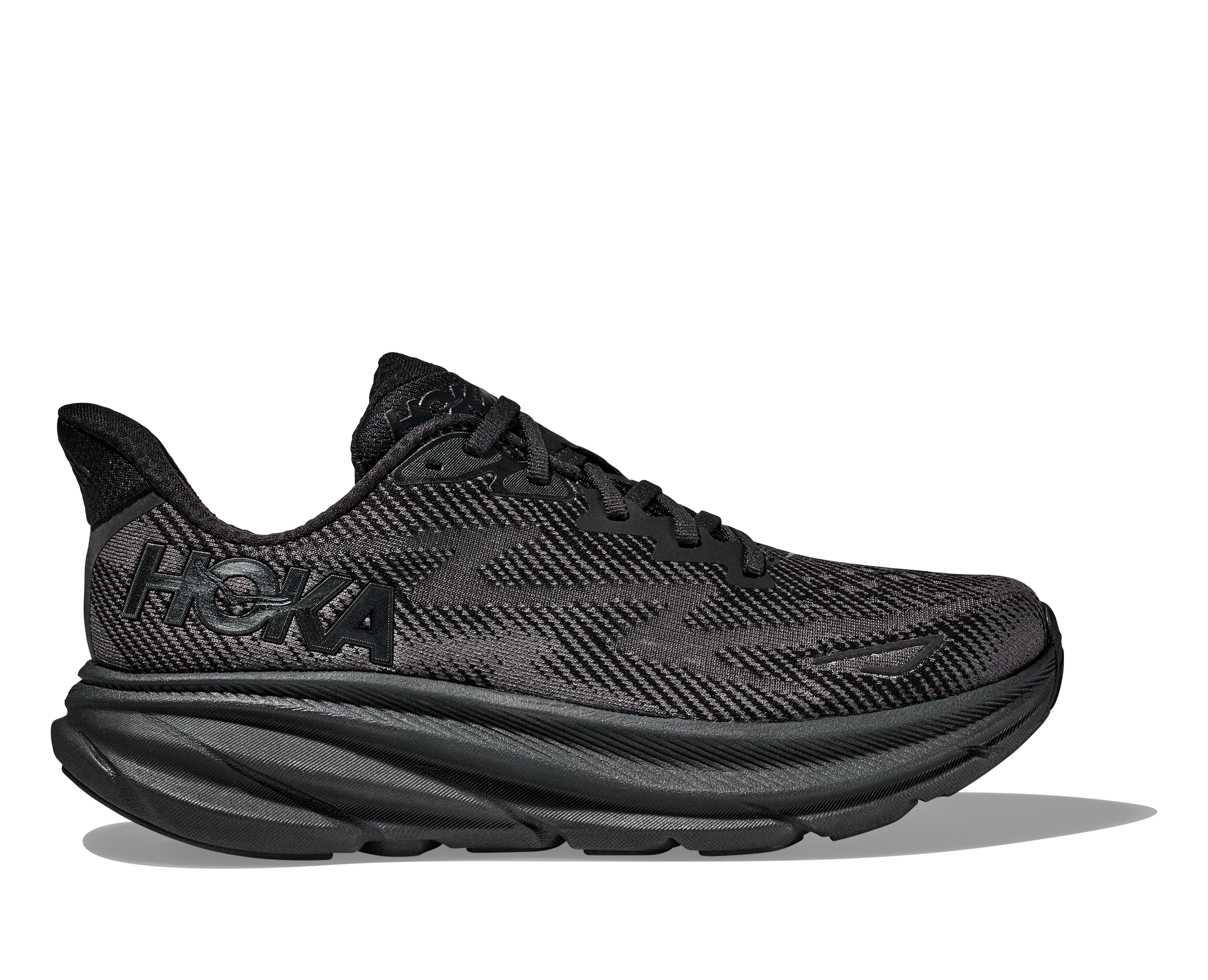 Men's Hoka Clifton 9 Color: Black/Black