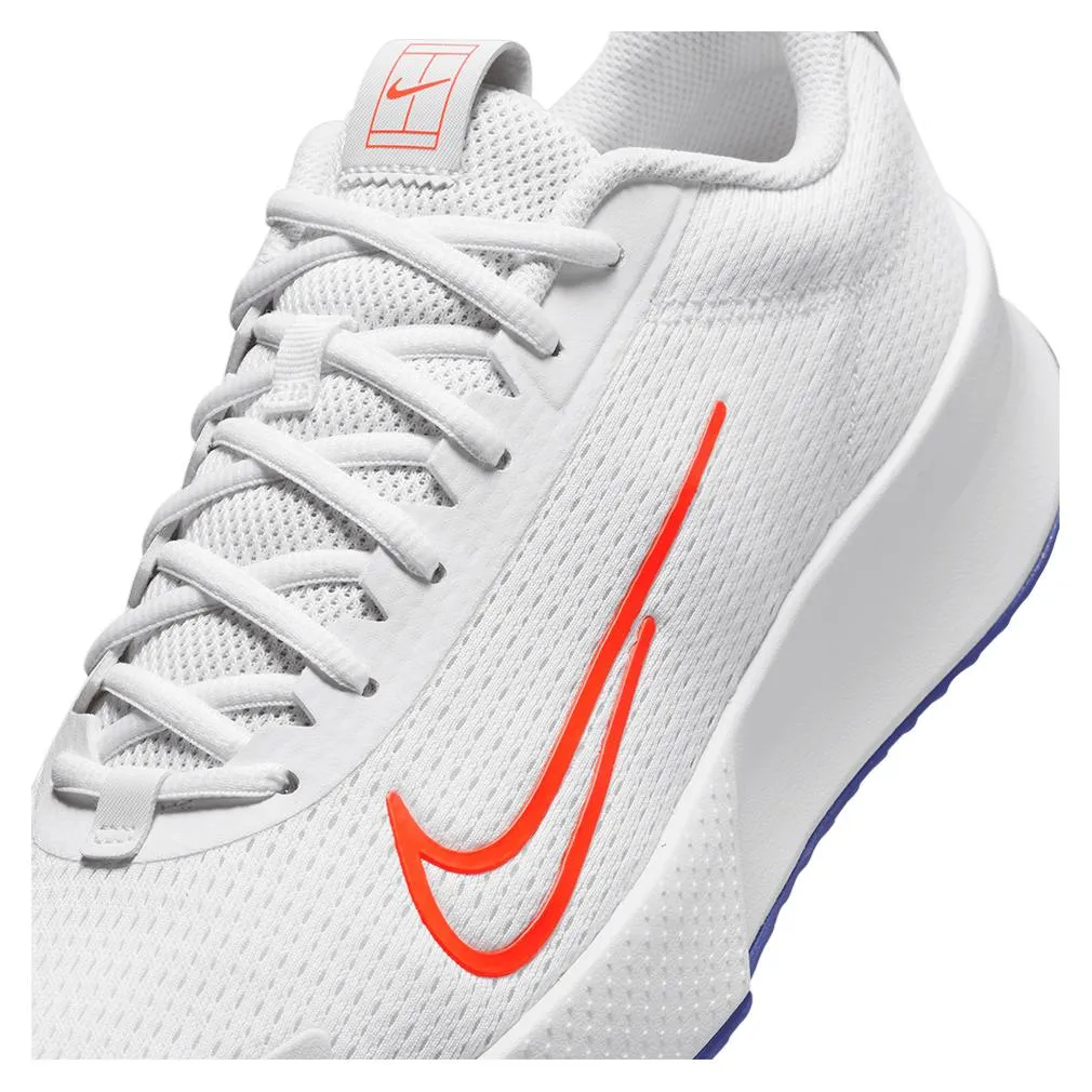 Men`s Vapor Lite 2 Tennis Shoes White and Hyper Crimson