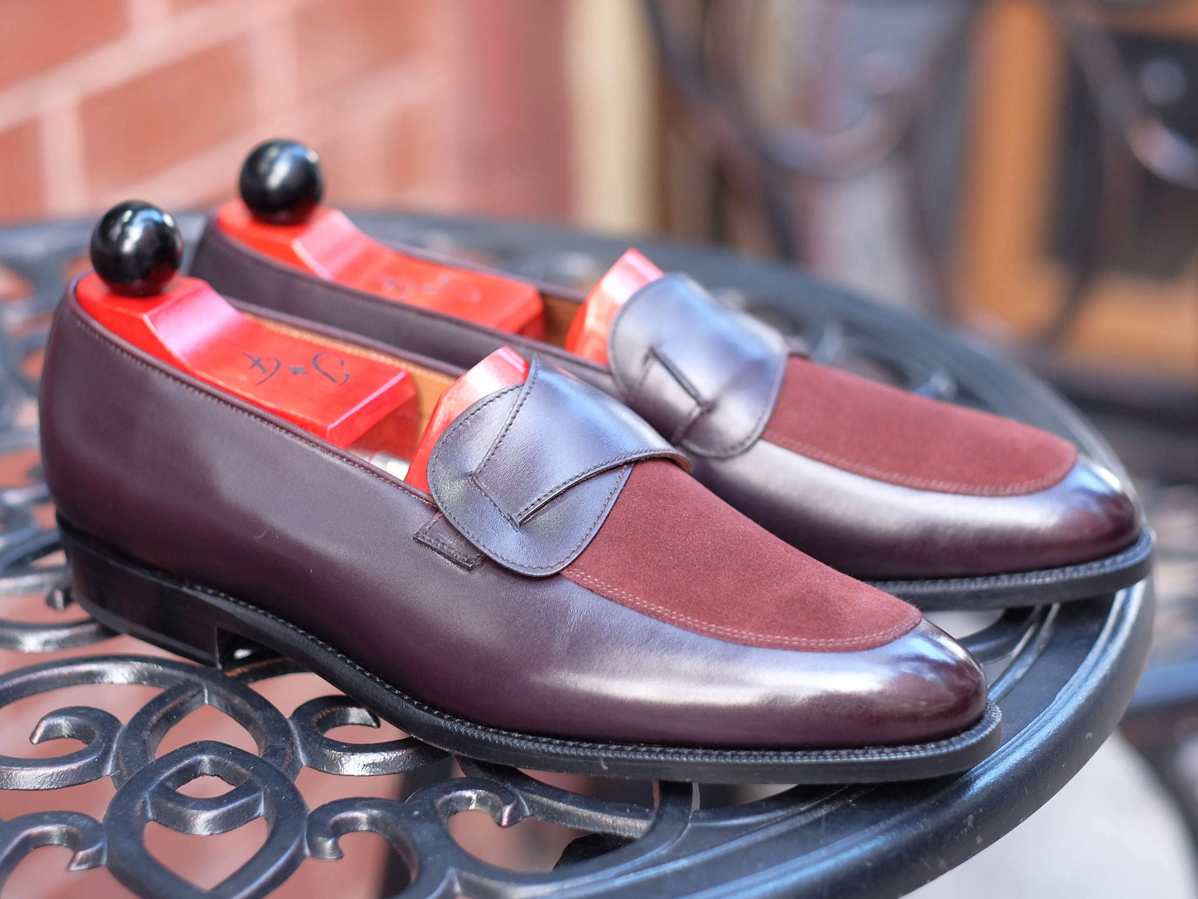 Meridian - MTO - Deep Merlot Calf / Burgundy Suede - TMG Last - Single Leather Sole