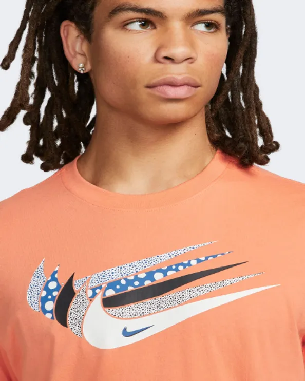 Nike Sportswear Swoosh Men Lifestyle T-Shirt Orange/White Dn5243-871