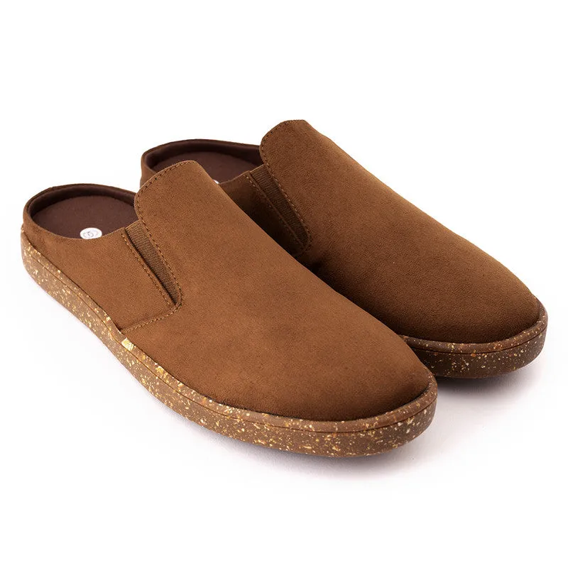 Paaduks Slip-Ons Mules for Women | Tan | Vegan Suede