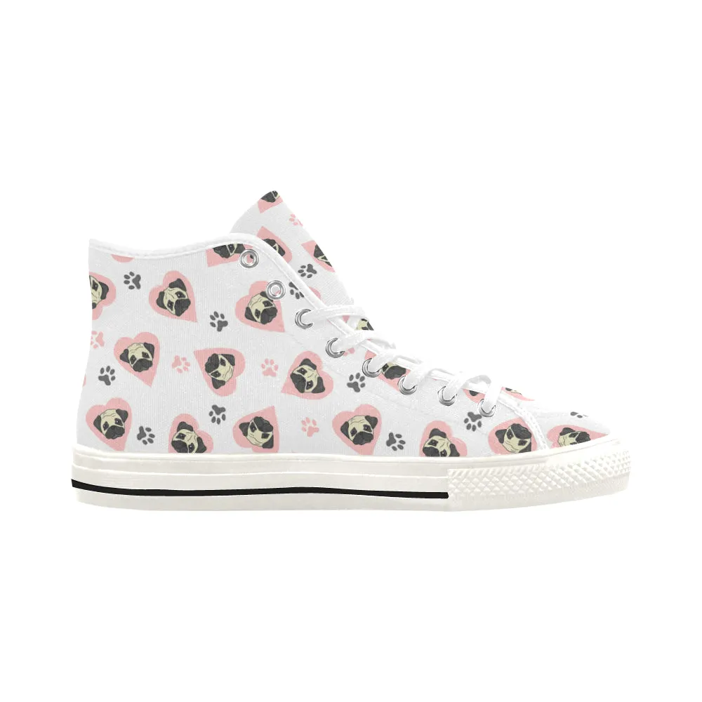 Pug heart Vancouver H Women's Canvas Shoes