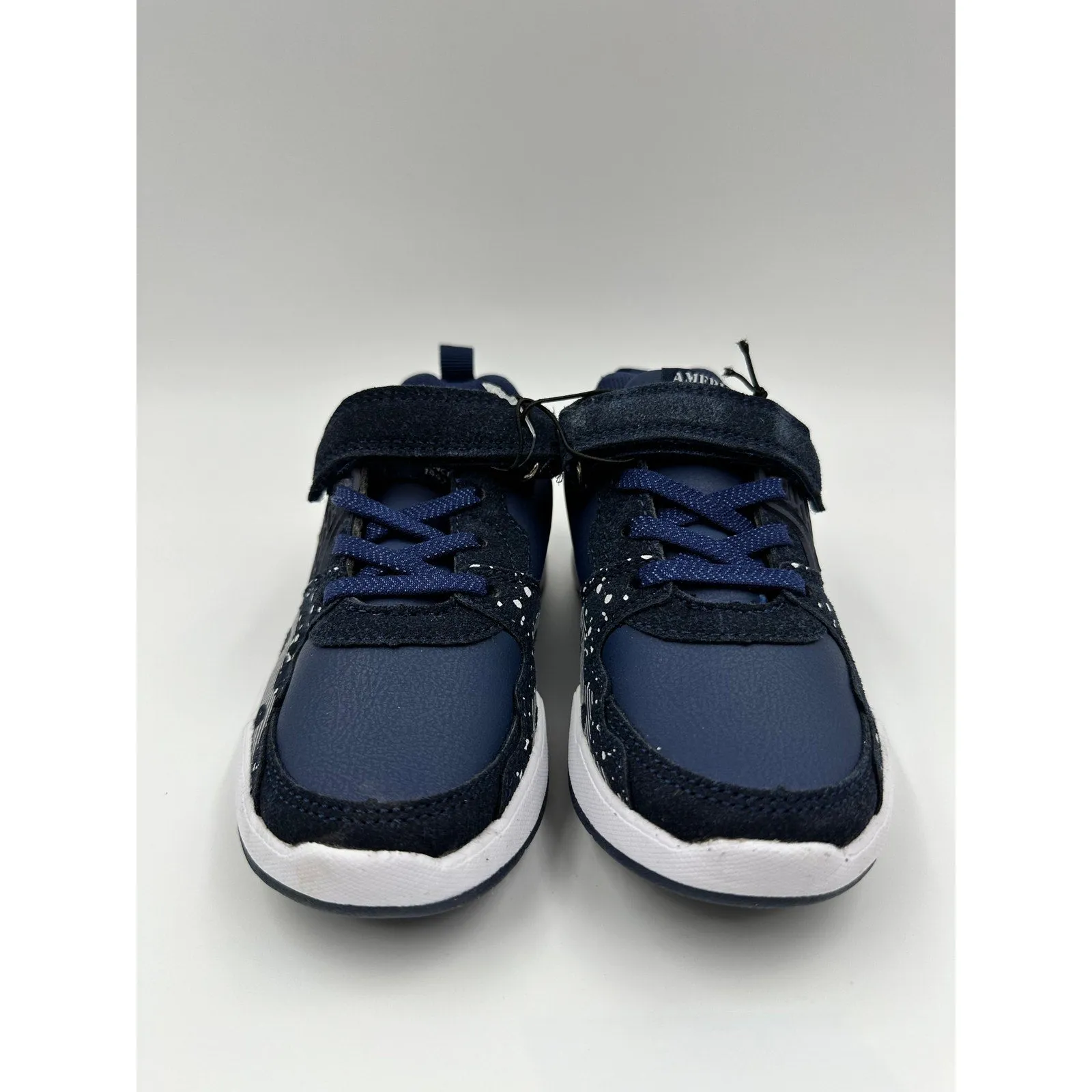 Small Kid/Toddler Size 10, Blue Sneaker with Straps, White and Black Design