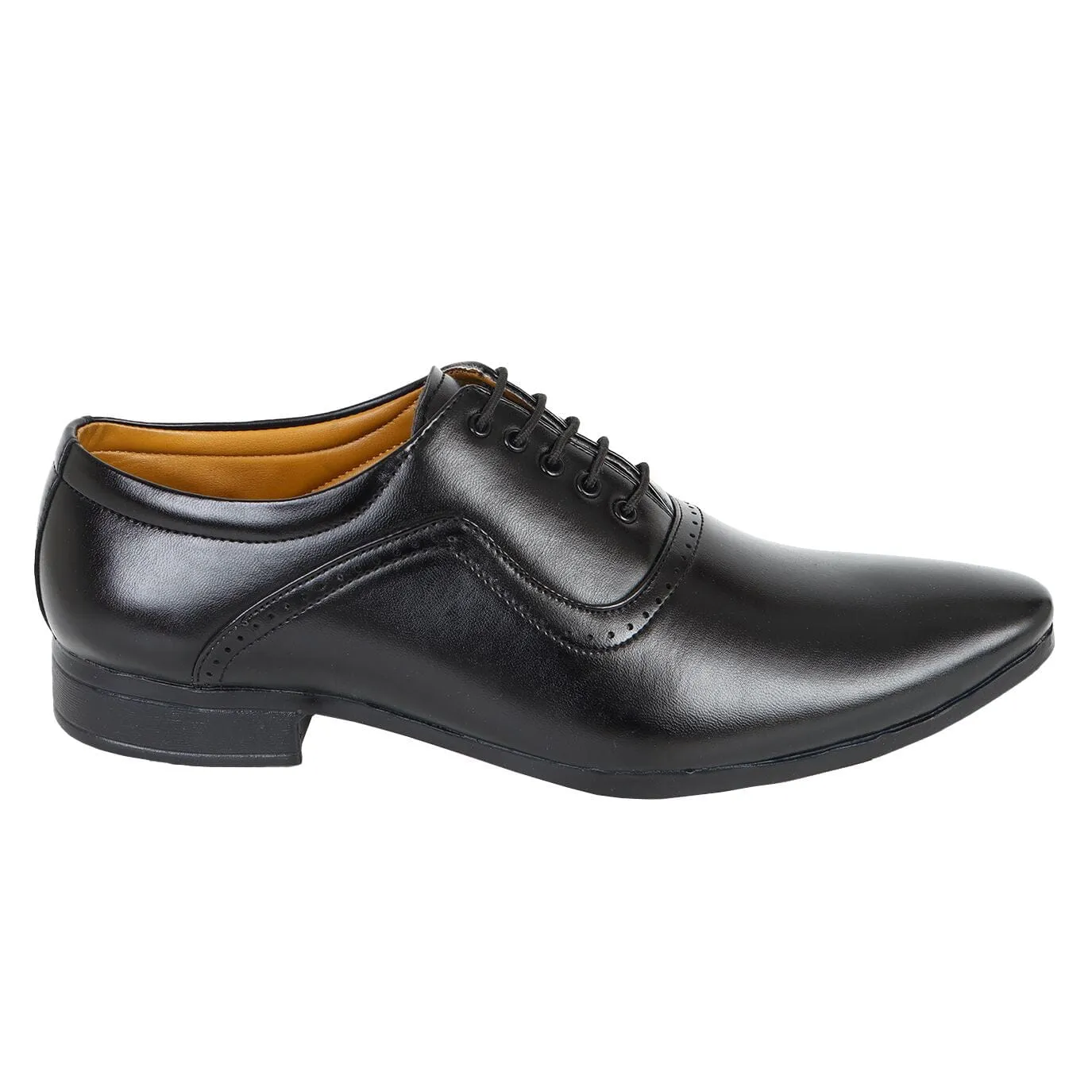 Somugi Black Lace up Formal Shoes for Men made by Artificial Leather